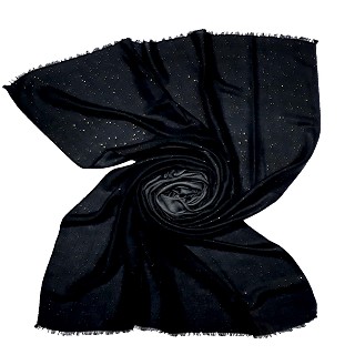 Party Wear Double Shaded Glitter Stole - Black